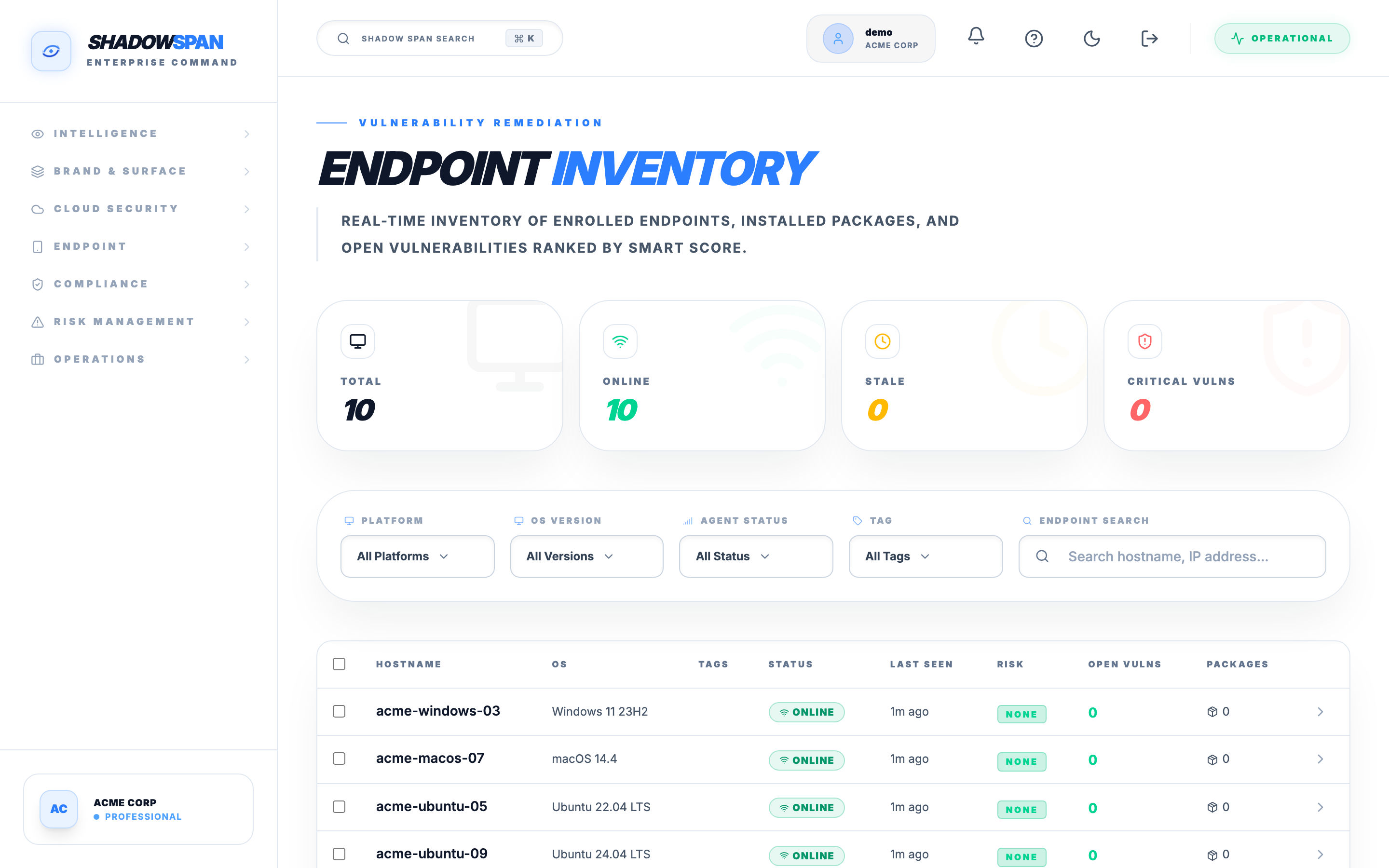 Endpoint · Aegis Agent in Shadow Span