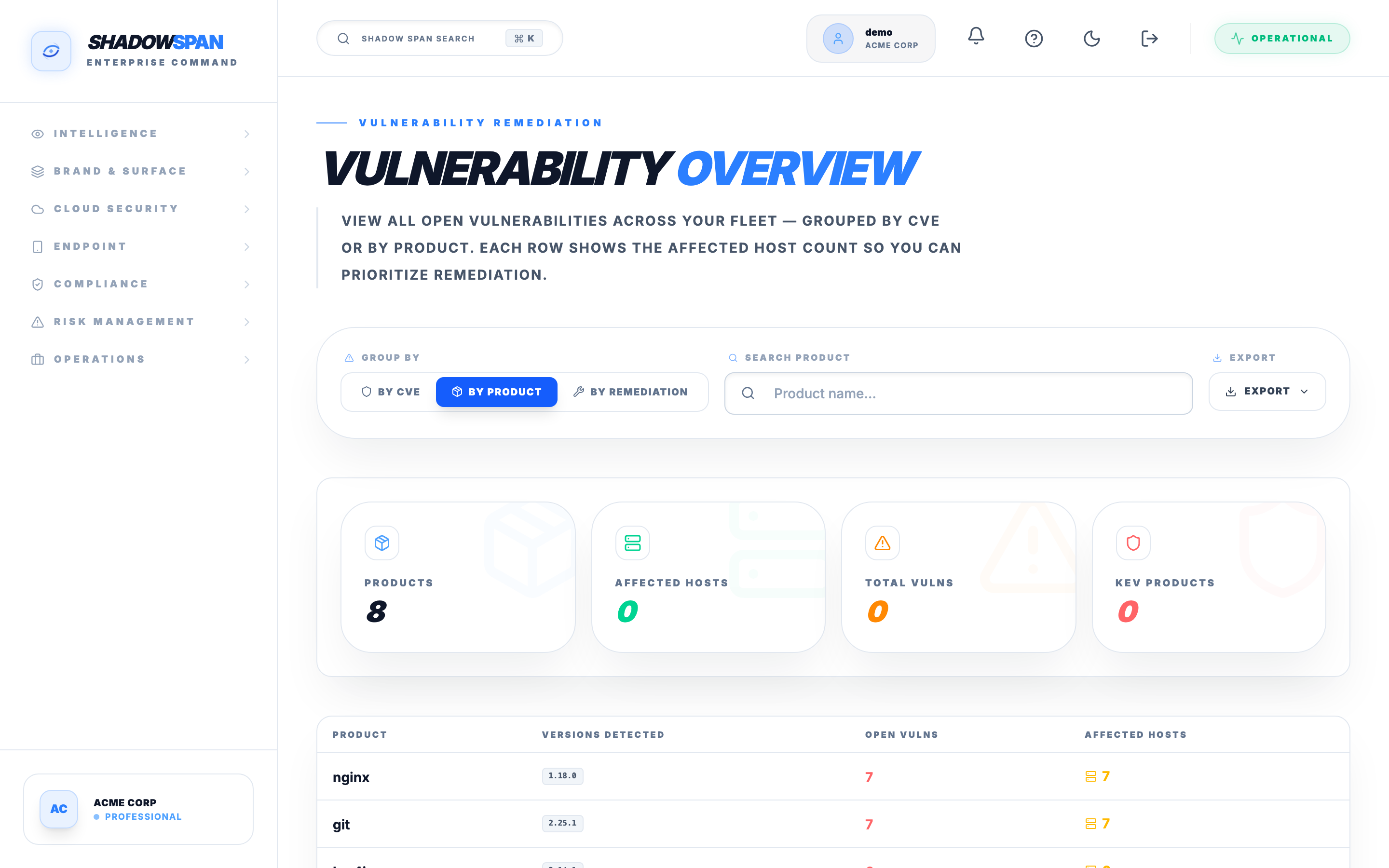 Every open CVE, grouped to act on